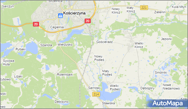 mapa Nowy Podleś, Nowy Podleś na mapie Targeo