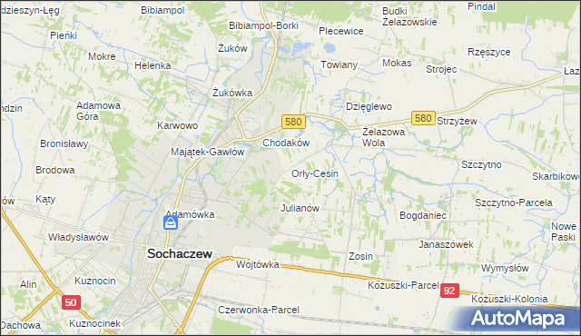 mapa Orły-Cesin, Orły-Cesin na mapie Targeo
