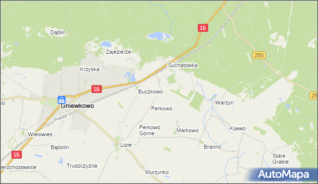 mapa Perkowo Dolne, Perkowo Dolne na mapie Targeo