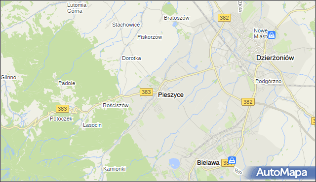 mapa Pieszyce, Pieszyce na mapie Targeo