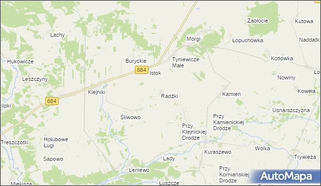 mapa Radźki, Radźki na mapie Targeo