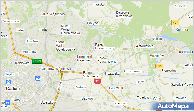 mapa Rajec Poduchowny, Rajec Poduchowny na mapie Targeo