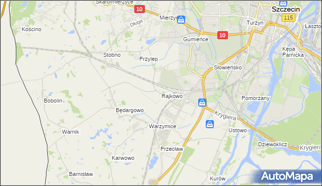 mapa Rajkowo, Rajkowo na mapie Targeo