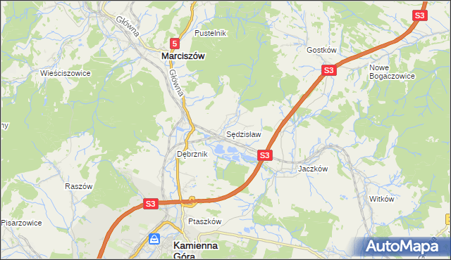 mapa Sędzisław, Sędzisław na mapie Targeo