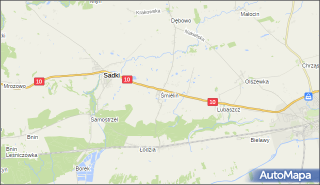 mapa Śmielin, Śmielin na mapie Targeo