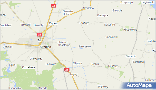 mapa Starczewo gmina Strzelno, Starczewo gmina Strzelno na mapie Targeo