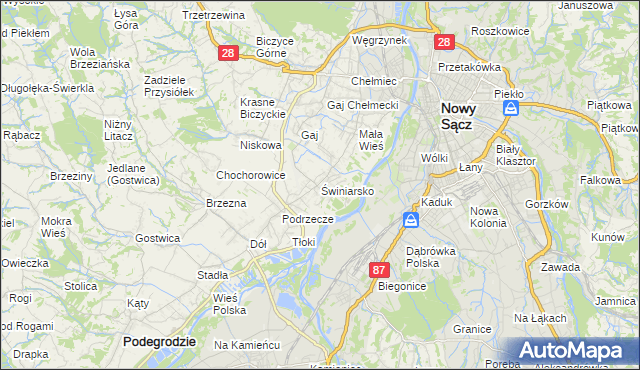 mapa Świniarsko, Świniarsko na mapie Targeo