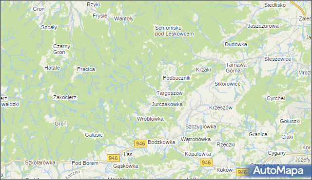 mapa Targoszów, Targoszów na mapie Targeo