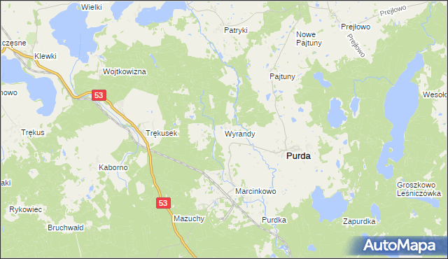 mapa Wyrandy, Wyrandy na mapie Targeo