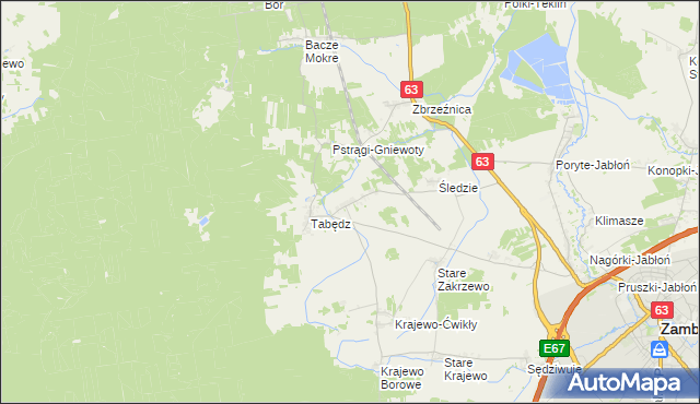 mapa Zagroby-Zakrzewo, Zagroby-Zakrzewo na mapie Targeo