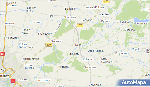 mapa Dębe gmina Żelazków, Dębe gmina Żelazków na mapie Targeo