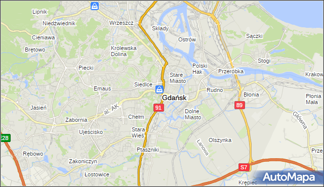 mapa Gdańska, Gdańsk na mapie Targeo