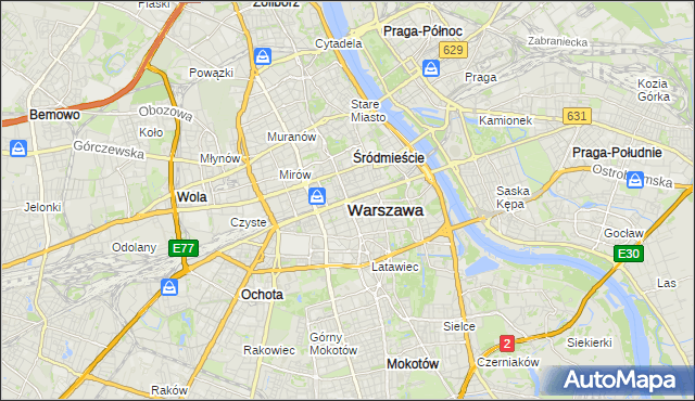 mapa Warszawy, Warszawa na mapie Targeo