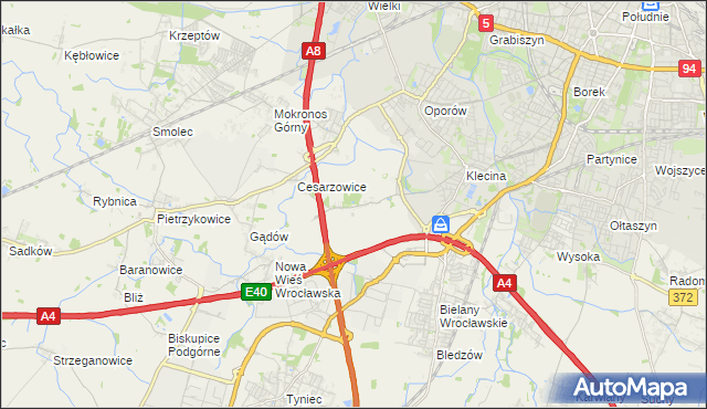 mapa Zabrodzie gmina Kąty Wrocławskie, Zabrodzie gmina Kąty Wrocławskie na mapie Targeo