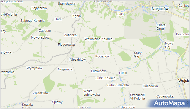 mapa Kocianów, Kocianów na mapie Targeo