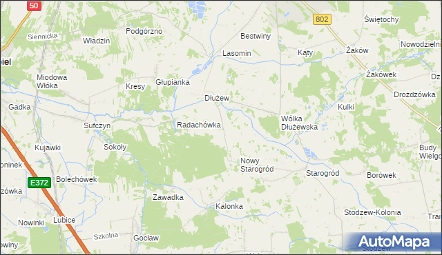 mapa Majdan gmina Siennica, Majdan gmina Siennica na mapie Targeo