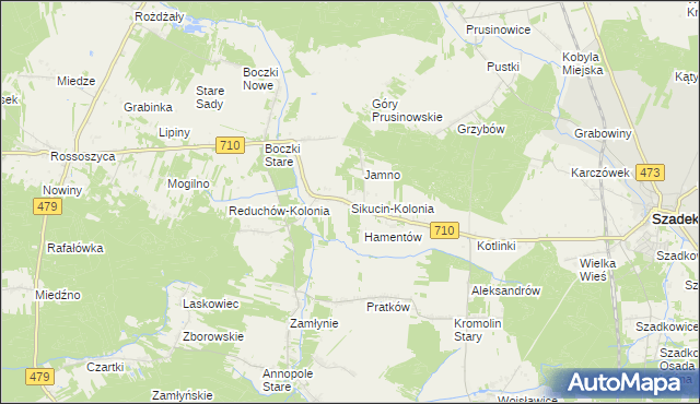 mapa Sikucin-Kolonia, Sikucin-Kolonia na mapie Targeo