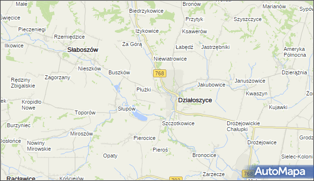 mapa Chmielów gmina Działoszyce, Chmielów gmina Działoszyce na mapie Targeo