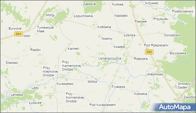 mapa Usnarszczyzna, Usnarszczyzna na mapie Targeo