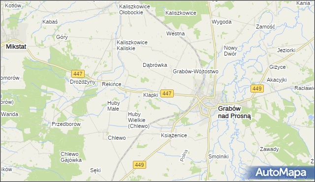 mapa Grabów-Pustkowie, Grabów-Pustkowie na mapie Targeo