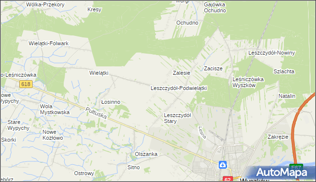 mapa Leszczydół-Działki, Leszczydół-Działki na mapie Targeo