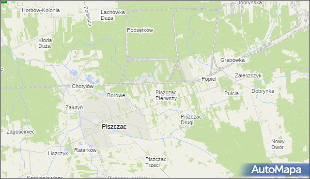 mapa Piszczac Pierwszy, Piszczac Pierwszy na mapie Targeo