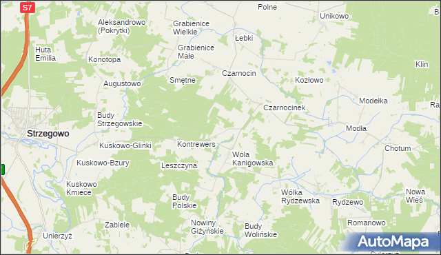 mapa Wygoda gmina Strzegowo, Wygoda gmina Strzegowo na mapie Targeo