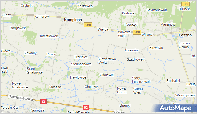 mapa Gawartowa Wola, Gawartowa Wola na mapie Targeo