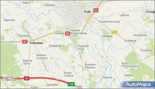 mapa Ruszków Drugi, Ruszków Drugi na mapie Targeo