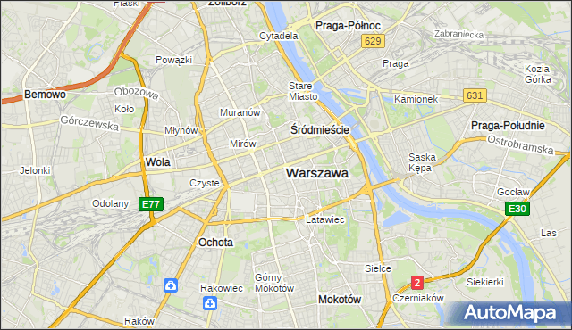 mapa Warszawy, Warszawa na mapie Targeo