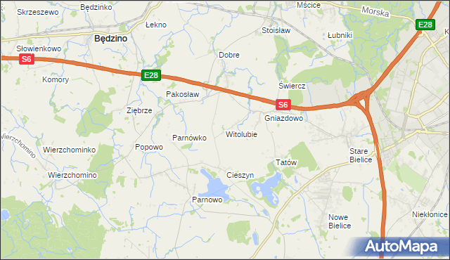 mapa Witolubie, Witolubie na mapie Targeo