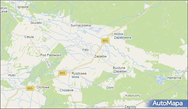 mapa Zapałów, Zapałów na mapie Targeo