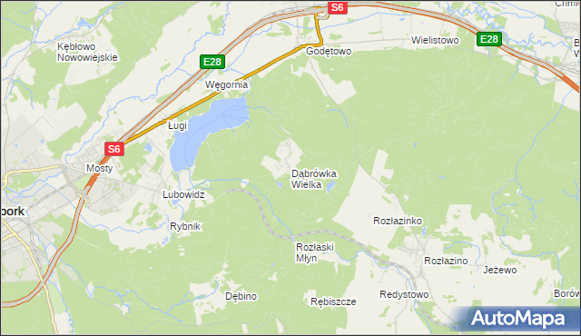 mapa Dąbrówka Wielka gmina Łęczyce, Dąbrówka Wielka gmina Łęczyce na mapie Targeo