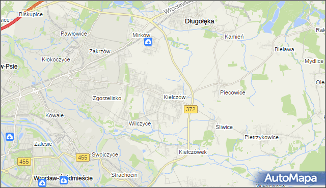 mapa Kiełczów, Kiełczów na mapie Targeo