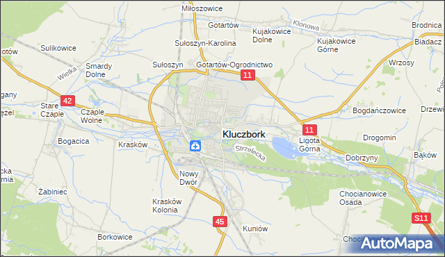 mapa Kluczbork, Kluczbork na mapie Targeo