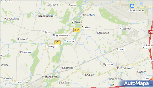 mapa Małkowice gmina Kąty Wrocławskie, Małkowice gmina Kąty Wrocławskie na mapie Targeo