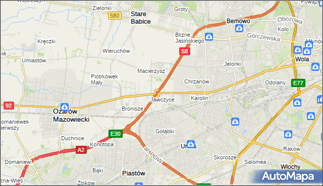 mapa Mory gmina Ożarów Mazowiecki, Mory gmina Ożarów Mazowiecki na mapie Targeo