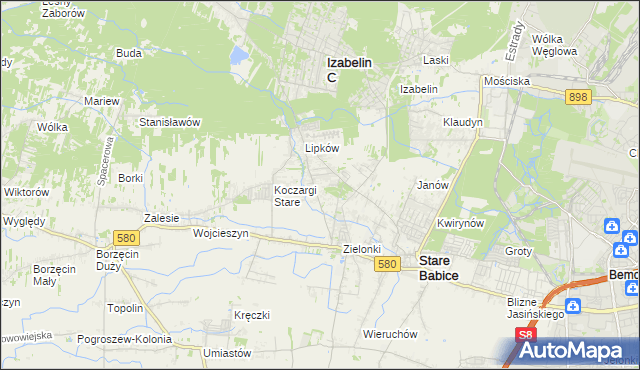 mapa Zielonki-Wieś, Zielonki-Wieś na mapie Targeo