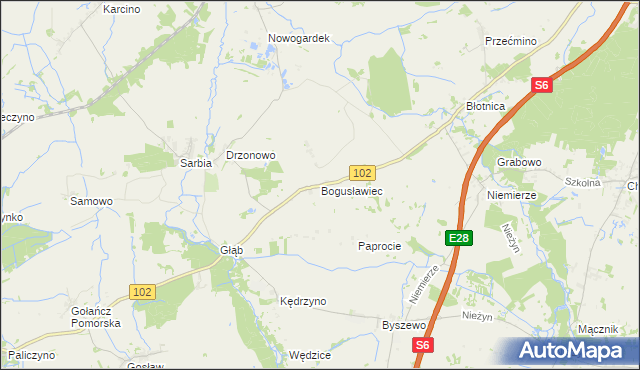 mapa Bogusławiec, Bogusławiec na mapie Targeo