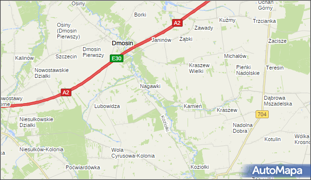 mapa Janów gmina Dmosin, Janów gmina Dmosin na mapie Targeo