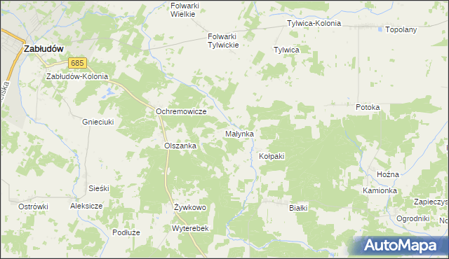 mapa Małynka, Małynka na mapie Targeo