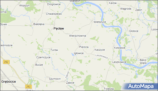 mapa Piersna, Piersna na mapie Targeo