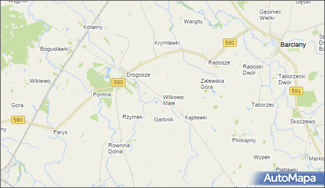 mapa Wilkowo Małe, Wilkowo Małe na mapie Targeo