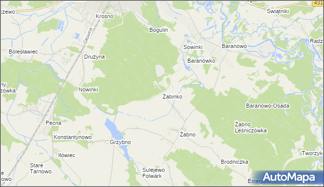 mapa Żabinko, Żabinko na mapie Targeo