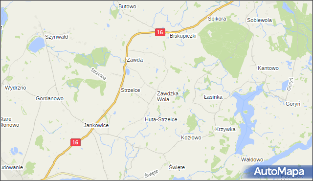 mapa Zawdzka Wola, Zawdzka Wola na mapie Targeo