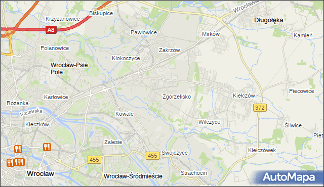 mapa Zgorzelisko, Zgorzelisko na mapie Targeo