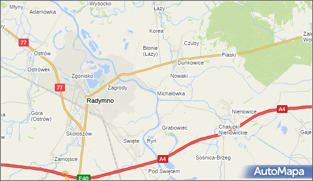 mapa Michałówka gmina Radymno, Michałówka gmina Radymno na mapie Targeo