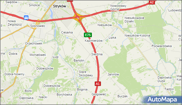 mapa Sierżnia, Sierżnia na mapie Targeo