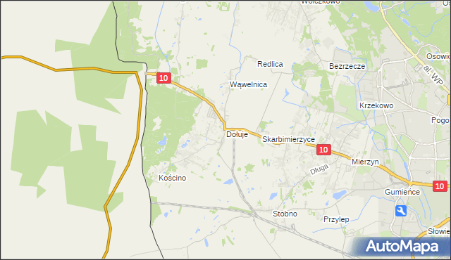 mapa Dołuje, Dołuje na mapie Targeo