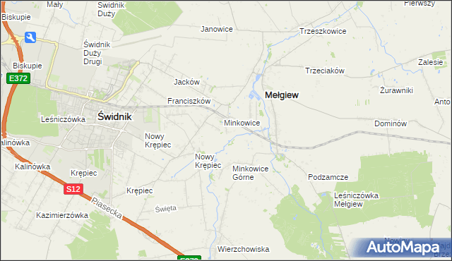 mapa Minkowice-Kolonia, Minkowice-Kolonia na mapie Targeo